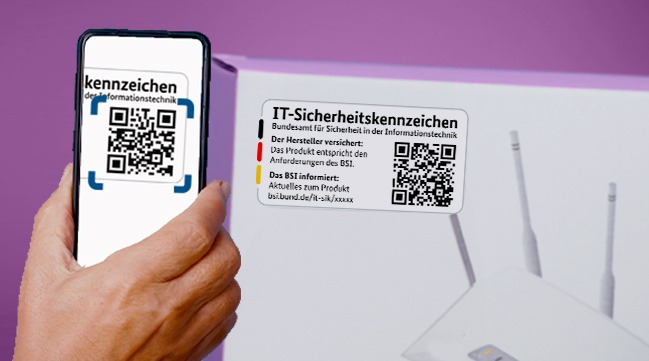 Das Bild zeigt das IT-Sicherheitskennzeichen zur Identifikation von BSI geprüften Produkten. 